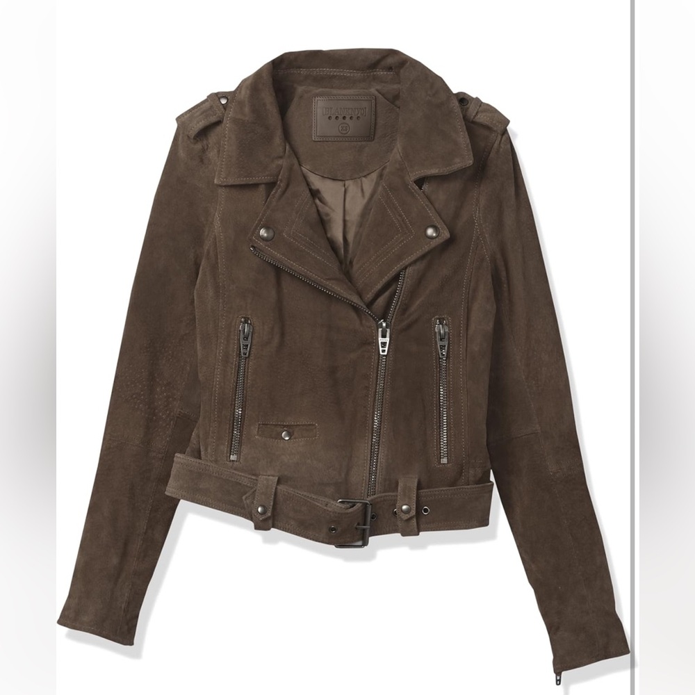 Blanknyc suede moto jacket in French Taupe S-M
